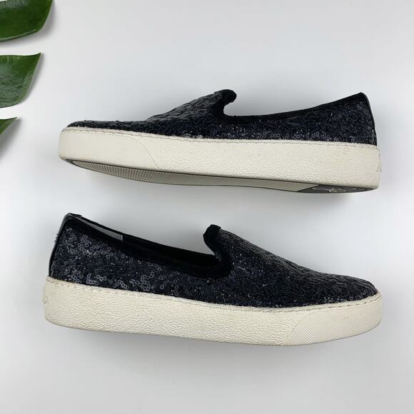Sam Edelman Becker Casual Sneakers Black Sequin Slip On Women's 7.5 - Picture 7 of 10